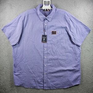 NEW Cremieux‎ Performance Shirt Men 4XT UPF 30+ Short Sleeve Purple Striped